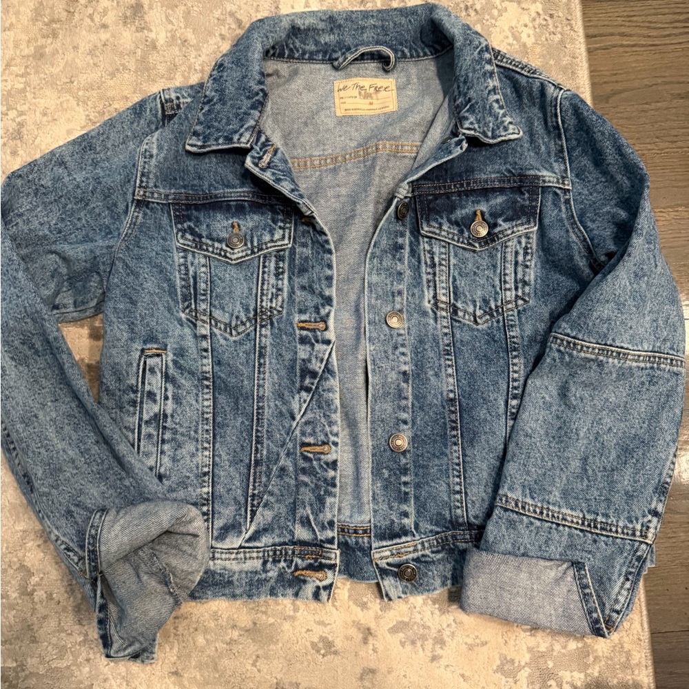 Free People Light Blue Stonewash Denim Jacket